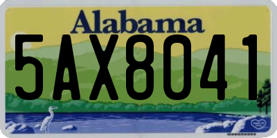AL license plate 5AX8041