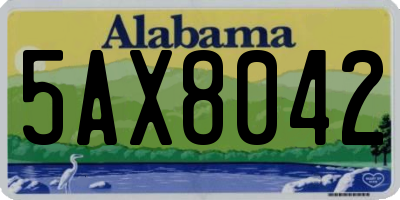 AL license plate 5AX8042