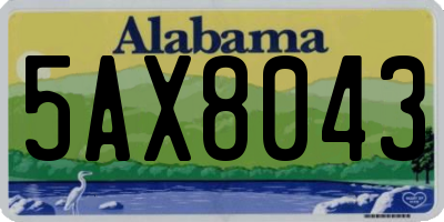 AL license plate 5AX8043