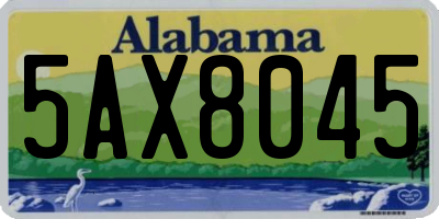 AL license plate 5AX8045