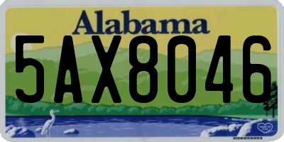 AL license plate 5AX8046