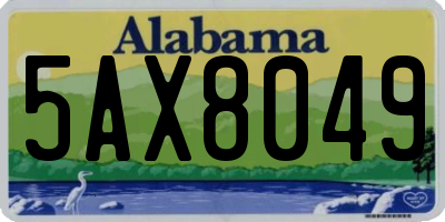 AL license plate 5AX8049