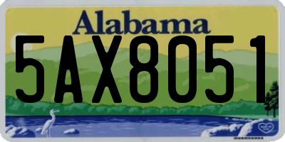 AL license plate 5AX8051