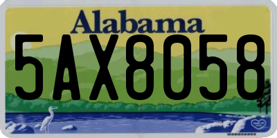 AL license plate 5AX8058