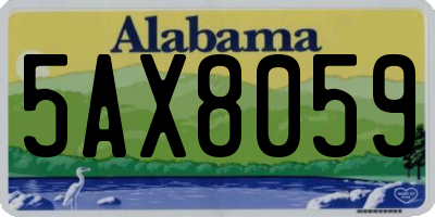AL license plate 5AX8059