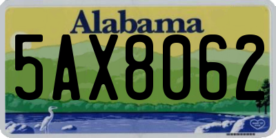 AL license plate 5AX8062