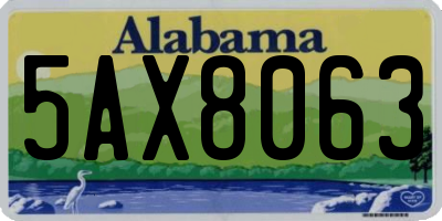 AL license plate 5AX8063