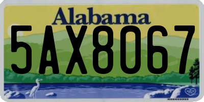 AL license plate 5AX8067