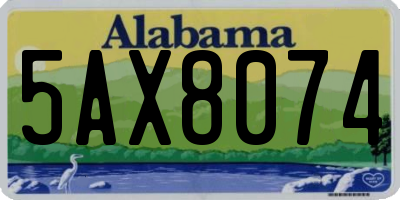 AL license plate 5AX8074