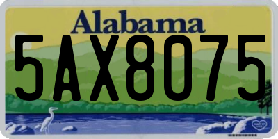 AL license plate 5AX8075