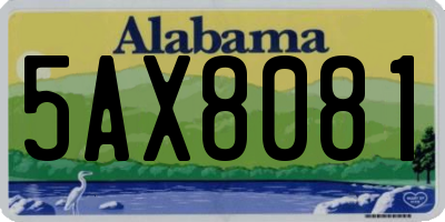 AL license plate 5AX8081