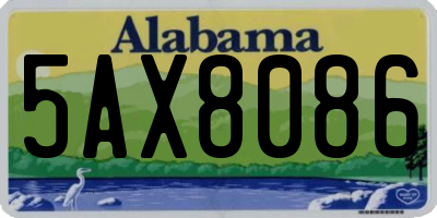 AL license plate 5AX8086