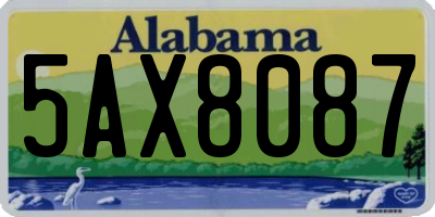 AL license plate 5AX8087
