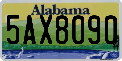 AL license plate 5AX8090