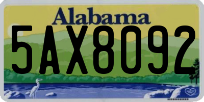 AL license plate 5AX8092