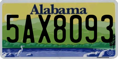 AL license plate 5AX8093