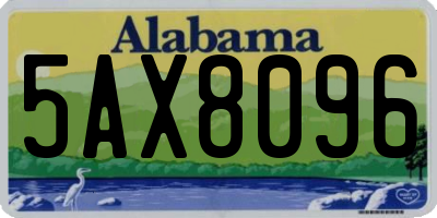 AL license plate 5AX8096