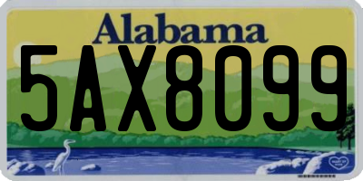 AL license plate 5AX8099