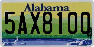 AL license plate 5AX8100