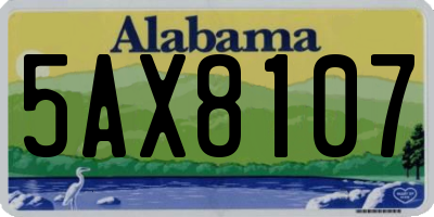 AL license plate 5AX8107
