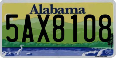 AL license plate 5AX8108