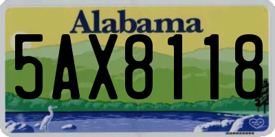 AL license plate 5AX8118