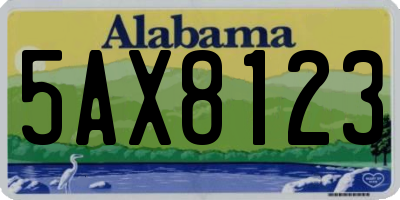 AL license plate 5AX8123