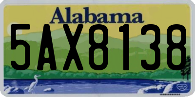 AL license plate 5AX8138