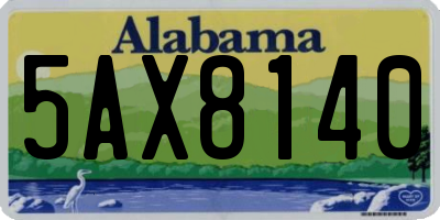 AL license plate 5AX8140