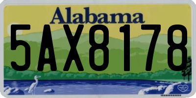 AL license plate 5AX8178