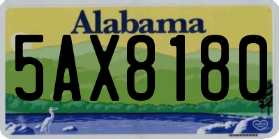 AL license plate 5AX8180