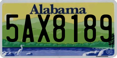 AL license plate 5AX8189