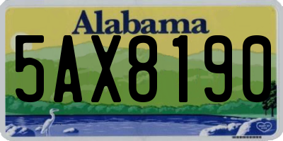 AL license plate 5AX8190
