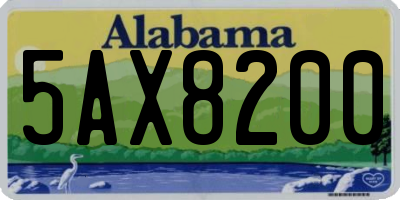 AL license plate 5AX8200