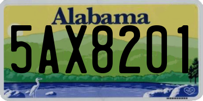 AL license plate 5AX8201