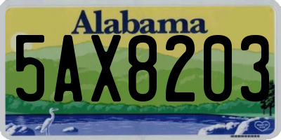 AL license plate 5AX8203