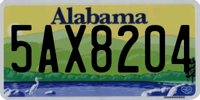AL license plate 5AX8204