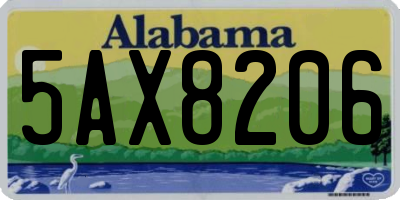 AL license plate 5AX8206