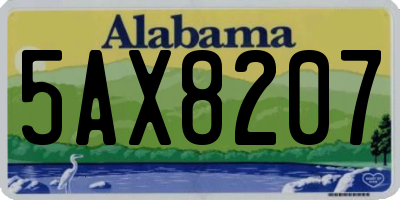 AL license plate 5AX8207