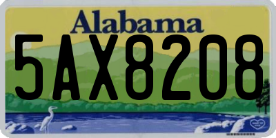 AL license plate 5AX8208