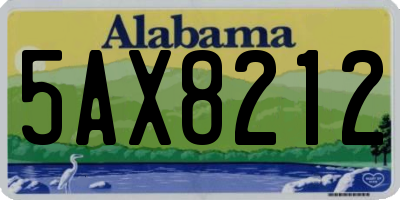 AL license plate 5AX8212