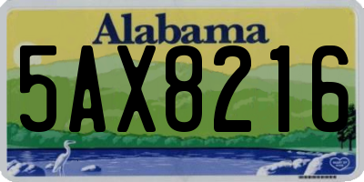AL license plate 5AX8216