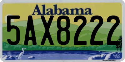 AL license plate 5AX8222