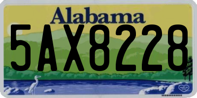 AL license plate 5AX8228