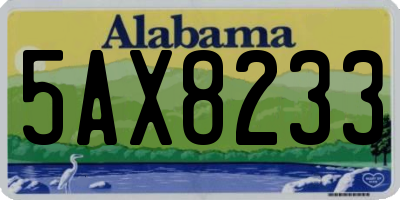 AL license plate 5AX8233