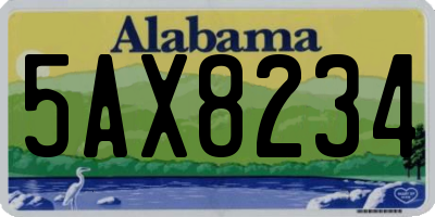 AL license plate 5AX8234