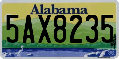 AL license plate 5AX8235