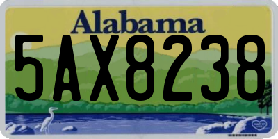 AL license plate 5AX8238