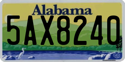 AL license plate 5AX8240