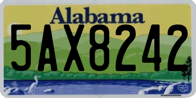 AL license plate 5AX8242